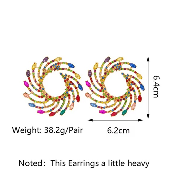 Multicolor Swirl Statement Earrings
Diamond rhinestones - Picture 2 of 4